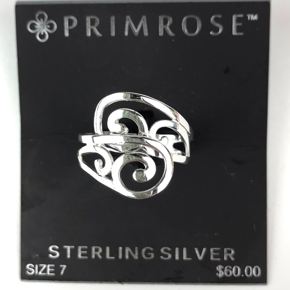 Primrose Sterling Silver Scroll Ring Size 7 NEW